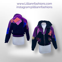 Load image into Gallery viewer, 80’s 90’s Suede Colorful “In Living Color” Saved by the Bell era Bomber Jacket Coat