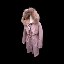 Load image into Gallery viewer, New Pink Mauve Colored Parka Coat Hooded with Fox Fur and  Removable Fur Liner Water and Snow-proof Versatile