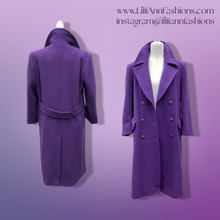 Load image into Gallery viewer, Vintage Purple Pendleton 100% Pure Virgin Wool Double Breasted Straight Fit Career Coat