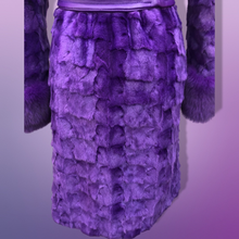 Load image into Gallery viewer, Purple Mink and Fox Fur Coat Winter Couture Perfect for Gift