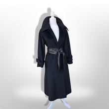 Load image into Gallery viewer, 60’s Vintage Black Vintage Wool Minimalist Coat