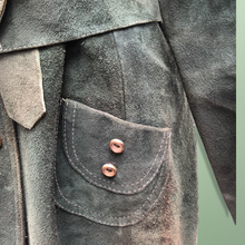 Load image into Gallery viewer, Vintage 60’s Mod Suede Green Coat