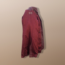Load image into Gallery viewer, 70’s Leather Spy Trench Coat Oxblood Maroon Deep Bergundy Color