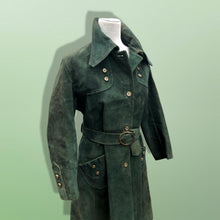 Load image into Gallery viewer, Vintage 60’s Mod Suede Green Coat
