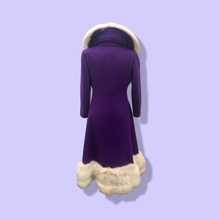 Load image into Gallery viewer, Vintage 60’s Royal Purple Wool Fox Fur Princess Coat Luxury Gift