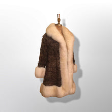 Load image into Gallery viewer, Vintage Coat 70’s Brown MASSIVE Shearling Curly Lamb White Couture Princess Boho Penny Lane Russian Princess Winter Fall Sumptuous Luxury