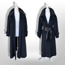 Load image into Gallery viewer, 60’s Vintage Black Vintage Wool Minimalist Coat