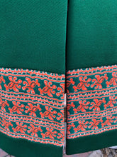 Load image into Gallery viewer, 60’s Green Embroidered Button Down Coat Dress