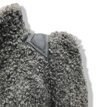 Load image into Gallery viewer, 90’s does 40’s Lamb Curly Gray Coat Puff Sleeve with Suede Inserts Minimal Stealth Made in Sweden “Viking Lamb”