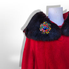 Load image into Gallery viewer, 60’s Vintage LIlli Ann Red Wool Swing Coat with Luxury Collar