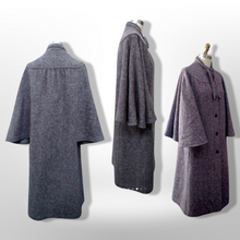 Load image into Gallery viewer, 70’s Tweed Irish Cape Coat with Bell Sleeves ~Brand Donegal Made in Ireland 100% Pure Wool Cape Coat Bell Sleeves