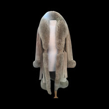 Load image into Gallery viewer, Women's Vintage Coat- 70s Suede Shearling Princess Fluffy Penny Lane Russian Princess Fit and Flare Coat Boho Chic Hippy afghan
