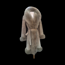 Load image into Gallery viewer, Women's Vintage Coat- 70s Suede Shearling Princess Fluffy Penny Lane Russian Princess Fit and Flare Coat Boho Chic Hippy afghan
