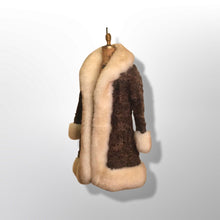 Load image into Gallery viewer, Vintage Coat 70’s Brown MASSIVE Shearling Curly Lamb White Couture Princess Boho Penny Lane Russian Princess Winter Fall Sumptuous Luxury