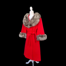 Load image into Gallery viewer, Vintage 60’s LIlli Ann Red Cape Coat Rhinestone Fit and Flare