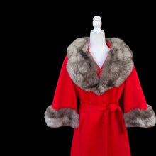 Load image into Gallery viewer, Vintage 60’s LIlli Ann Red Cape Coat Rhinestone Fit and Flare