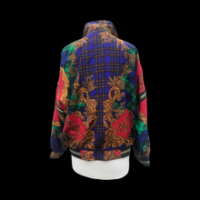 Load image into Gallery viewer, 90’s Neiman Marcus Bomber Windbreaker Waterproof Red and Blue with Gold Chorded Trim