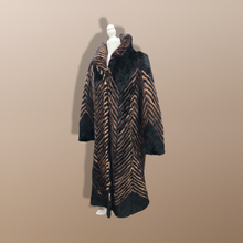 Load image into Gallery viewer, Vintage Chevron Mink Intarsia Coat Patchwork Master Furrier