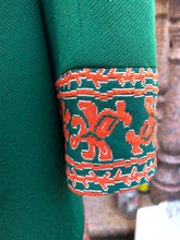 Load image into Gallery viewer, 60’s Green Embroidered Button Down Coat Dress
