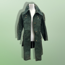 Load image into Gallery viewer, Vintage 60’s Mod Suede Green Coat