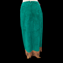 Load image into Gallery viewer, Women’s Western Turquoise Blue Suede Set Jacket and Skirt Genuine Suede and Hand Beaded SouthWestern Native Inspired Cowgirl
