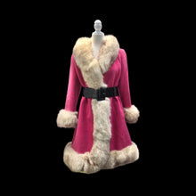Load image into Gallery viewer, 60’s Vintage Pink Wool Coat Fox Fur Princess and Swing Style