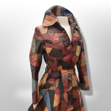 Load image into Gallery viewer, 70’s Iconic Rare Patchwork Leather Coat Trench Spy Studio 54 Original Michael Kors Melania Coat