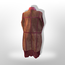 Load image into Gallery viewer, Brand New Deadstock Vintage 90’s Pink Leather Magenta Lace Duster Coat