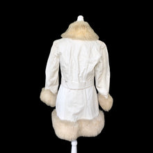 Load image into Gallery viewer, 70’s Vintage Leather White Sheepskin Boho Princess Hippy Coat Made in England