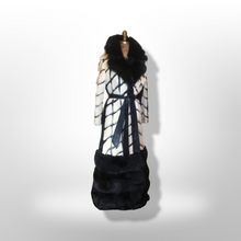 Load image into Gallery viewer, Women&#39;s Vintage Coat 60s Mink Fox Fur Mosaic Geometric Leather White Black Ultimate Luxury Three Tier Zip Off Coat Princess Mod S/M