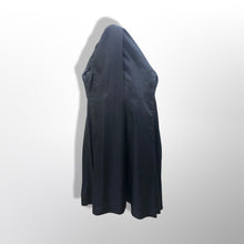 Load image into Gallery viewer, 70’s Leather Black Trench Spy Coat with Gold Braided Leather Trim