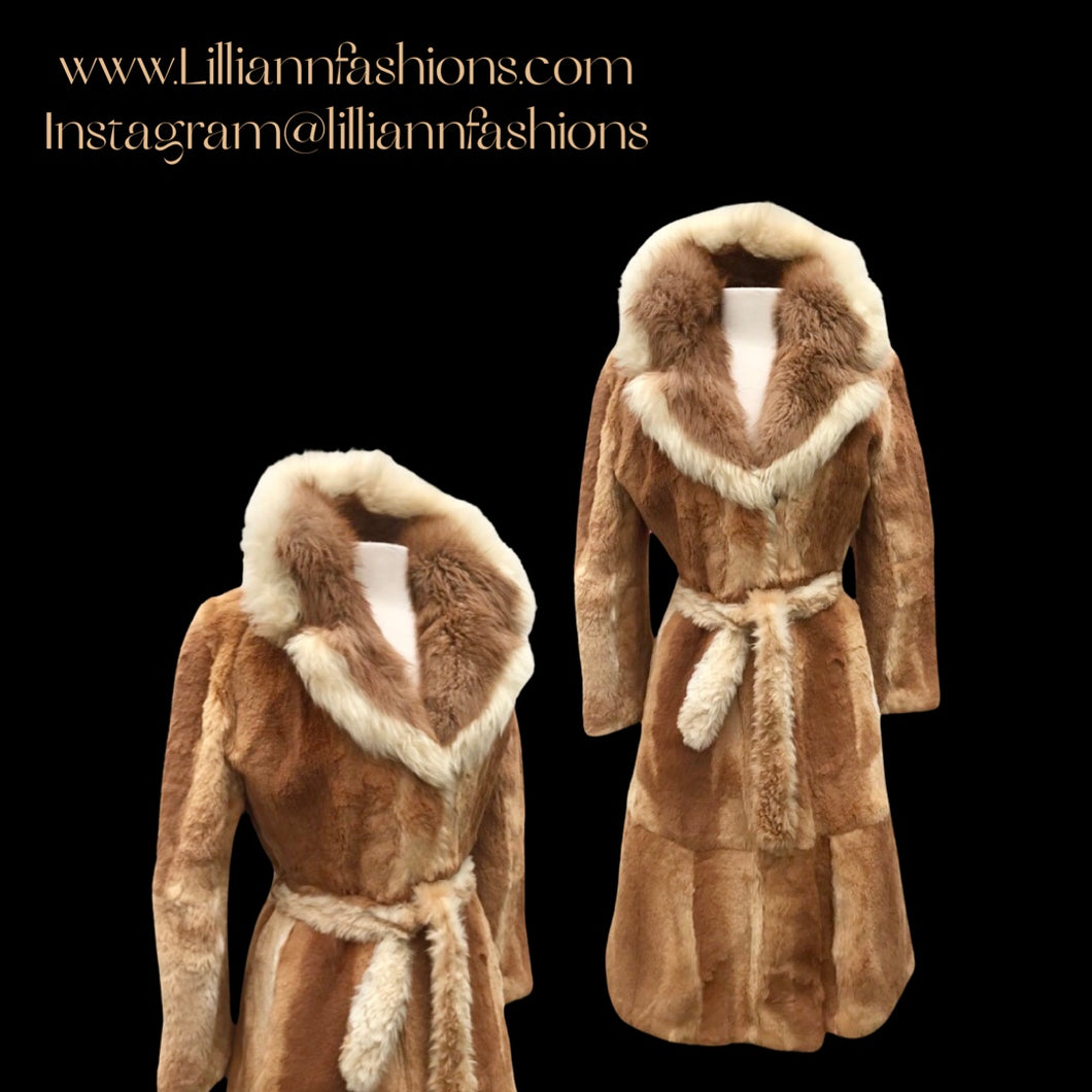 格安販売の Fur Vicuña Rare Fur Ombré Genuine Coat Camel Guanaco ジャケット・アウター