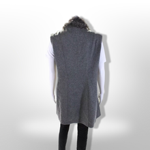 Load image into Gallery viewer, Fabiana Filippi Womens Cashmere Shearling Trim Longline Vest Gray Size Size Fits Most