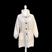 Load image into Gallery viewer, Brand New 100% Alpaca Jacket Sweater with Sculpted Sheepskin Sleeves One Size Fits Most