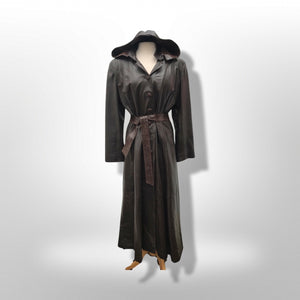 Made in Italy— Italian Lamb Leather Hooded Trench Coat Couture Full Length