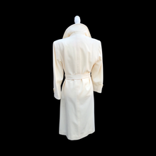 Load image into Gallery viewer, Pendleton White Cream Pure 100% Virgin Wool Belted Fitted and Flared Collared Coat