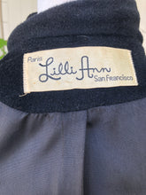 Load image into Gallery viewer, 60’s Vintage Black Vintage Wool Minimalist Coat