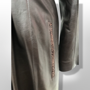 Made in Italy— Italian Lamb Leather Hooded Trench Coat Couture Full Length