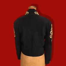 Load image into Gallery viewer, Vintage 80’s Suede and Jeweled Bolero Mint Rare Made in Paris Couture Bolero Jacket