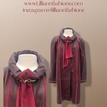 Load image into Gallery viewer, Bergundy Wine Softest Lamb Leather Coat with Deep Red Suede Inlay