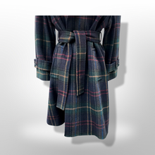 Load image into Gallery viewer, Green Tartan Wool Plaid Wrap Coat