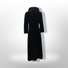 Load image into Gallery viewer, 60’s 70’s Black Velvet Floral Embroidered Full Length Coat