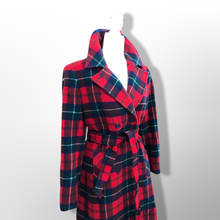 Load image into Gallery viewer, Pendleton Plaid Pure Virgin Wool Red and Black Fit and Flare Belted