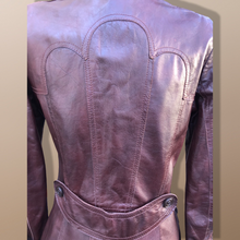 Load image into Gallery viewer, 70’s Vintage Brown Leather Fitted Trench 36” Bust Bagatelle Spy Classic 70’s