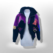 Load image into Gallery viewer, 80’s 90’s Suede Colorful “In Living Color” Saved by the Bell era Bomber Jacket Coat