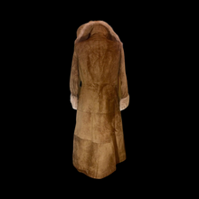 Load image into Gallery viewer, 70s Suede Afghan Coat Shearling Camel Leather Buckle Full Length Hardware Penny Lane Almost Famous, M/L/XL Hippy Russian Princess