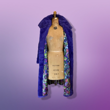 Load image into Gallery viewer, Women's Vintage Coat- 60s Mod Purple Fur Sheared Beaver Swing Mod Fit Flare Flexible Size S/M/L Mad Men Long