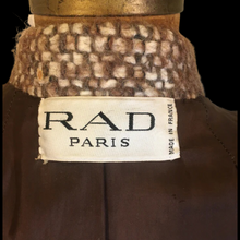 Load image into Gallery viewer, Vintage 60s 70s Women&#39;s Coat Mohair Wool Knitted Couture Made in Paris France Belt Fit Flare Princess Trim