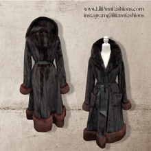 Load image into Gallery viewer, Bullocks Wilshire Luxury Mink Coat with Fox Fur Trim Princess