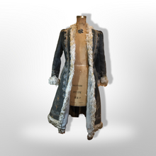 Load image into Gallery viewer, 70’s Embroidered Shearling Blue Suede Coat Boho Penny Lane Hippy Chic